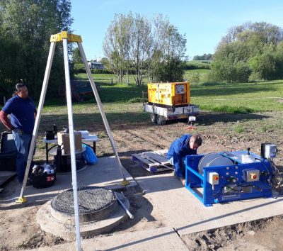 Plaatsing van de sensor op 250 m diepte