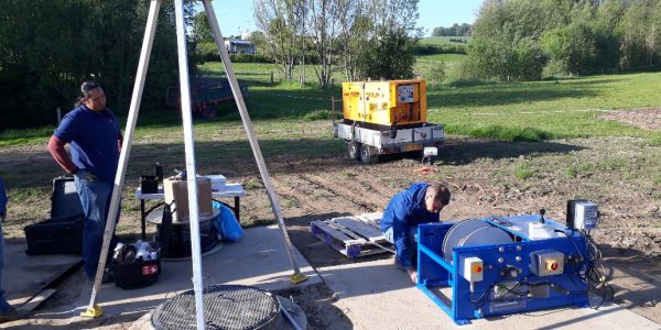 Plaatsing van de sensor op 250 m diepte