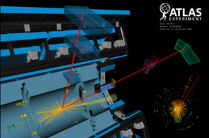 A candidate ATLAS event display of a Higgs boson decay to two muons