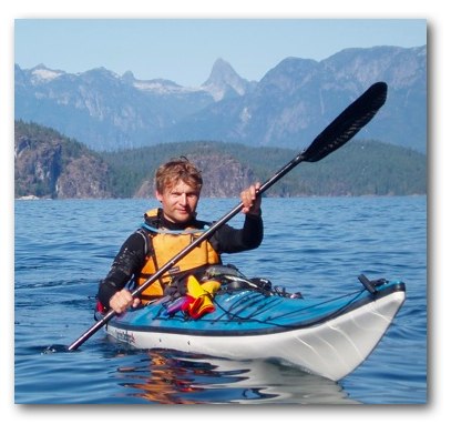 Patrick kayaking in Desolation Sound, B.C.