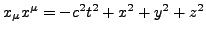$x_\mu x^\mu=-c^2t^2+x^2+y^2+z^2$