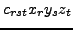 $c_{rst}x_ry_sz_t$
