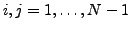 $i,j=1,\ldots, N-1$