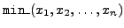 ${\tt min\_}(x_1, x_2, \ldots, x_n)$
