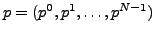$p=(p^0,p^1,\ldots,p^{N-1})$