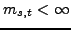 $m_{s,t}<\infty$