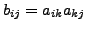 $b_{ij}=a_{ik}a_{kj}$