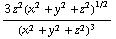 (3 z^2(x^2 + y^2 + z^2)^(1/2))/(x^2 + y^2 + z^2)^3