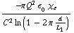 (-π Q^2 ϵ _  _ 0 χ _ e)/(C^2 ln ( 1 - 2 π d/L _ 1))