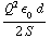 (Q^2 ϵ _  _ 0 d)/(2 S)