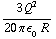 (3 Q^2)/(20 π ϵ _  _ 0 R)