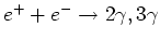 $e^++e^- \rightarrow 2\gamma, 3\gamma$
