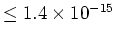 $\leq 1.4 \times 10^{-15}$