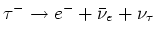 $\tau^- \rightarrow \mu^-+\bar \nu_\mu +\nu_\tau$