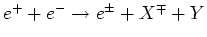$e^++e^- \rightarrow e^\pm + X^\mp +Y$