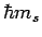 $\hbar m_s$