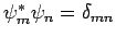 $\psi_m^* \psi_n = \delta_{mn}$