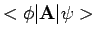 $< \phi \vert {\bf A} \vert \psi >$