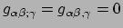 $ g_{\alpha \beta ; \gamma} = g_{\alpha \beta , \gamma} = 0$