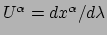 $ U^\alpha = dx^\alpha/d\lambda$