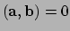 $ ({\bf a},{\bf b}) = 0$