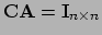 $ {\bf CA} = {\bf I}_{n \times n}$