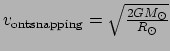 $ v_{\rm ontsnapping} = \sqrt{2GM_\odot \over R_\odot}$