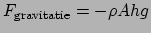 $ F_{\rm gravitatie} = -\rho Ah g$