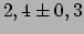 $ 2,4 \pm 0,3$