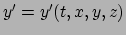 $ y' = y'(t,x,y,z)$