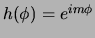 $h(\phi ) = e^{im\phi}$