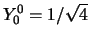 $Y_0^0 = 1/ \sqrt{4}$