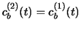 $c_b^{(2)}(t) = c_b^{(1)}(t)$