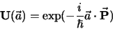 \begin{displaymath}
{\bf U}(\vec a ) = {\rm exp}(-{i \over \hbar} \vec a \cdot \vec {\bf P})
\end{displaymath}