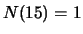 $N(15) = 1$