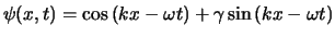 $\psi (x,t) = \cos{(kx-\omega t)} + \gamma \sin{(kx -\omega t)}$